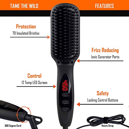 Tame The Wild Professional Beard Straightener for Men - Premium Heated Beard ...