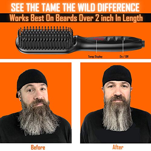 Tame the Wild Professional Beard Straightener Kit - Heated Beard Brush for Me...