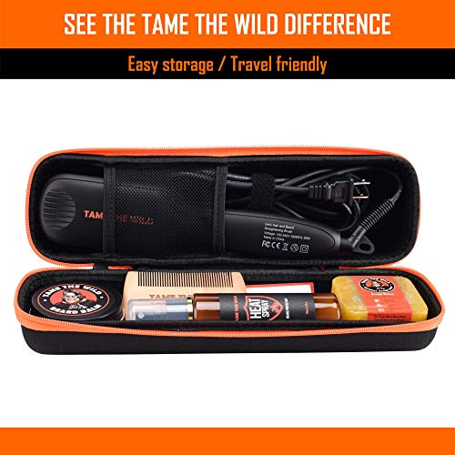 Tame the Wild Professional Beard Straightener Kit - Heated Beard Brush for Me...