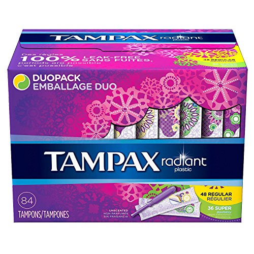 Tampax 29936 Radiant Tampons Regular Super (84 Count)