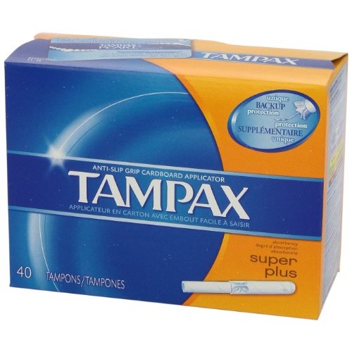 Tampax Cardboard Applicator Tampons, Super Plus Absorbency, Unscented, 40 Count