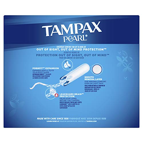 Tampax Pearl Plastic Tampons, Multipack, Light/Regular/Super Absorbency, Unsc...