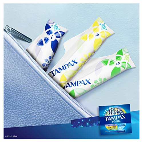 Tampax Pearl Plastic Tampons, Multipack, Light/Regular/Super Absorbency, Unsc...