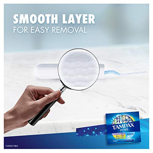 Tampax Pearl Tampons, Light/Regular/Super Absorbency with LeakGuard Braid, Tr...