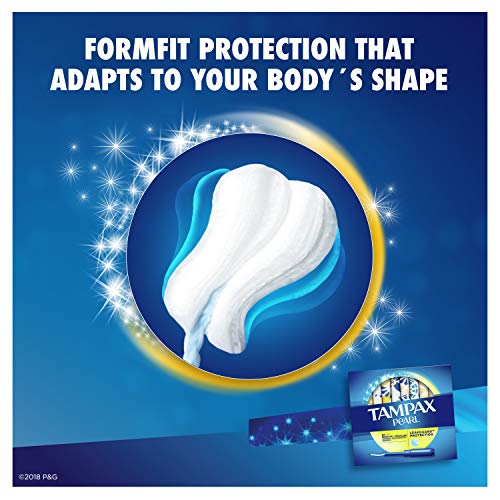 Tampax Pearl Tampons with Plastic Applicator, Regular Absorbency, Unscented, ...