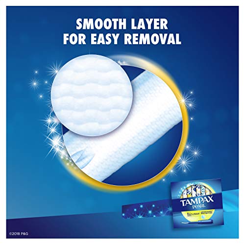 Tampax Pearl Tampons with Plastic Applicator, Regular Absorbency, Unscented, ...