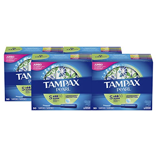 Tampax Pearl Tampons with Plastic Applicator, Super Absorbency, 200 Count, Un...