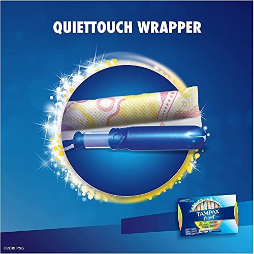 Tampax Pocket Pearl Plastic Tampons, Regular/Super/Super Plus Absorbency Trip...