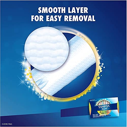 Tampax Pocket Pearl Plastic Tampons, Regular/Super/Super Plus Absorbency Trip...