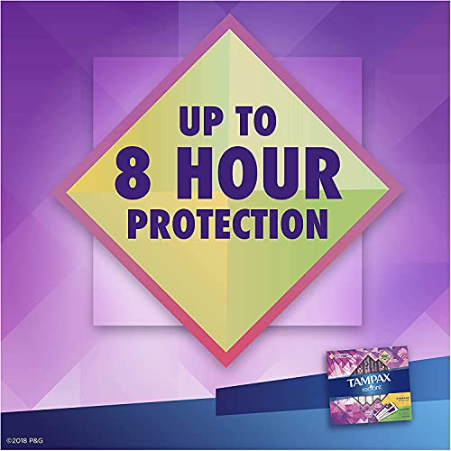 Tampax Radiant Plastic Tampons, Regular/Super Absorbency Duopack, 112 Count, ...