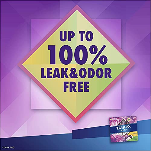 Tampax Radiant Plastic Tampons, Regular/Super Absorbency Duopack, 112 Count, ...