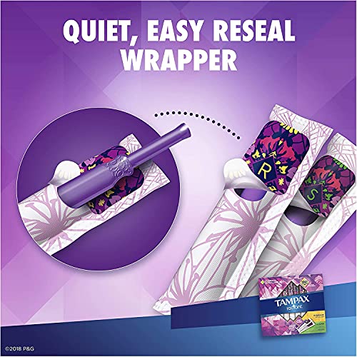 Tampax Radiant Plastic Tampons, Regular/Super Absorbency Duopack, 112 Count, ...