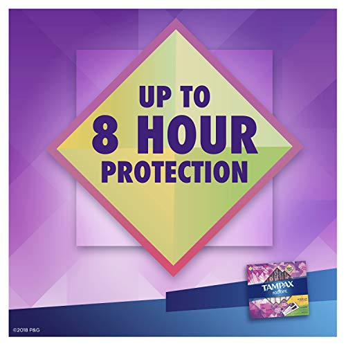 Tampax Radiant Plastic Tampons, Regular/Super Absorbency Duopack, 28 Count (P...