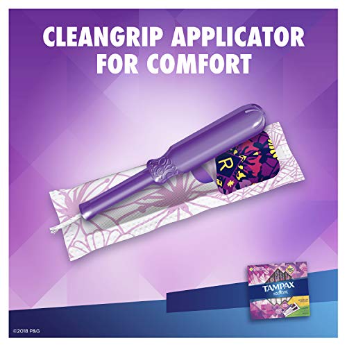 Tampax Radiant Plastic Tampons, Regular/Super Absorbency Duopack, 28 Count (P...