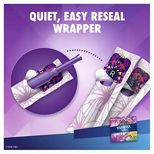 Tampax Radiant Plastic Tampons, Regular/Super Absorbency Duopack, 28 Count (P...