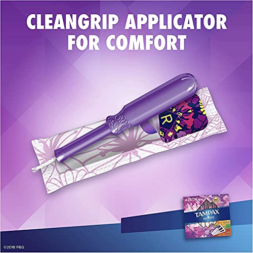 Tampax Radiant Plastic Tampons, Regular/Super/Super Plus Absorbency Triplepac...