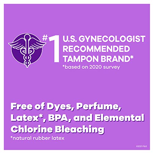 Tampax Radiant Tampons Duo Pack, Regular/Super Absorbency, 96 Count, BPA-Free...