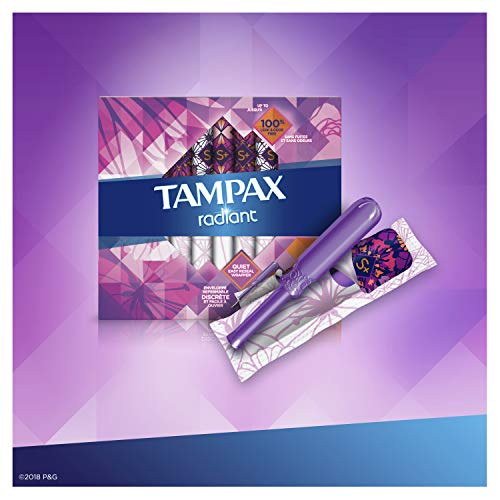 Tampax Radiant Tampons, Super Plus Absorbency, Unscented, 14 Count (Packaging...