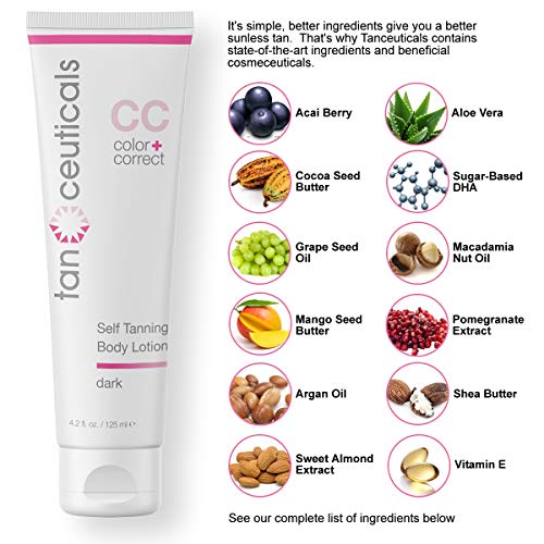 Tanceuticals Self Tanner - CC Self Tanning Lotion for Body Gives Natural, Lon...