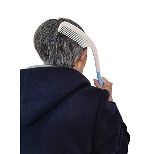 TANDC Long Handle Reach Handled Comb Brush Set for Elderly Limited Dexterity ...