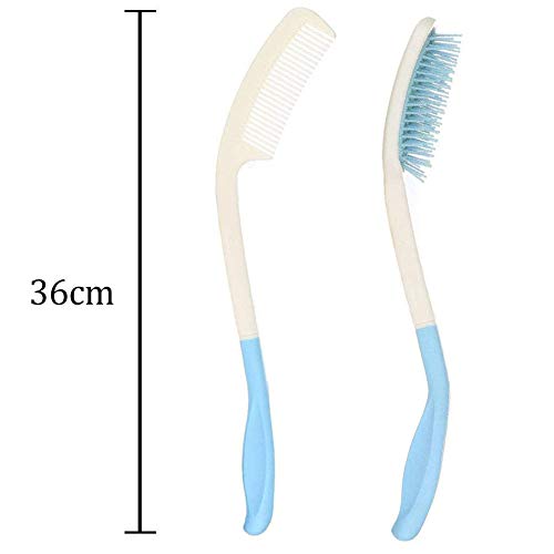 TANDC Long Handle Reach Handled Comb Brush Set for Elderly Limited Dexterity ...