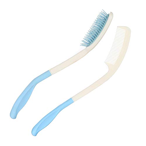 TANDC Long Handle Reach Handled Comb Brush Set for Elderly Limited Dexterity ...
