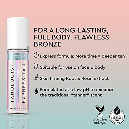 Tanologist Self Tan Mousse - Hydrating Express Tan, 200ml - Cruelty & Toxin F...