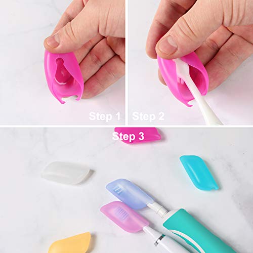 6 Pcs Silicone Toothbrush Covers, Toothbrush Cover Case, Travel Toothbrush He...