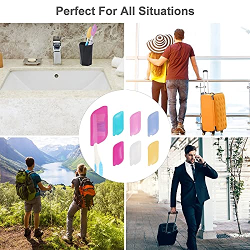 6 Pcs Silicone Toothbrush Covers, Toothbrush Cover Case, Travel Toothbrush He...