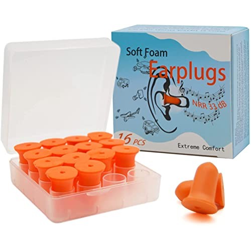 targeal 16PCS Earplugs,Noise Cancelling Earplugs with Portable PVC Case, High...