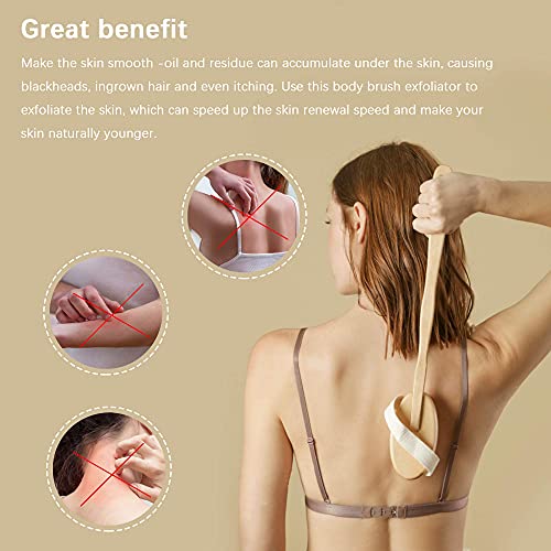 Dry Brushing Body Brush Set of 2, Natural Bristle Dry Skin Exfoliating Brush,...