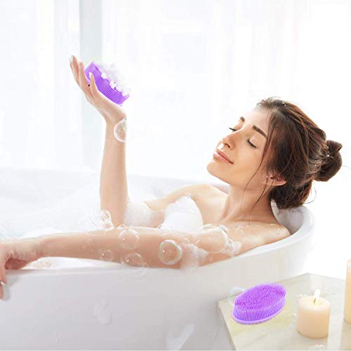 Silicone Body Scrubber, 3pcs Soft Exfoliating Body Brush, Shower Bath Loofah ...