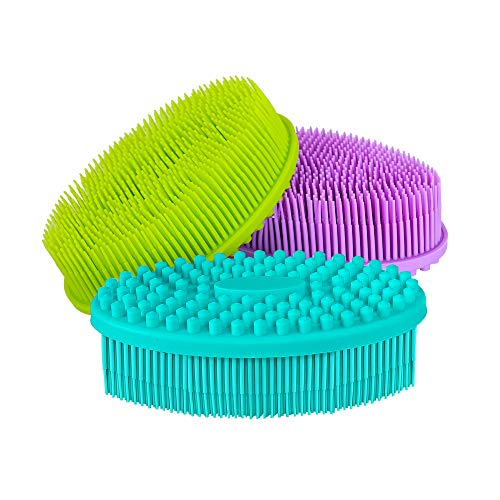 Silicone Body Scrubber, 3pcs Soft Exfoliating Body Brush, Shower Bath Loofah ...