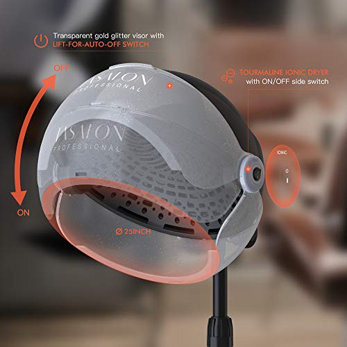 TASALON Ionic Hooded Dryer - 1875W Bonnet Hair Dryer - Sit Under Hair Dryer f...