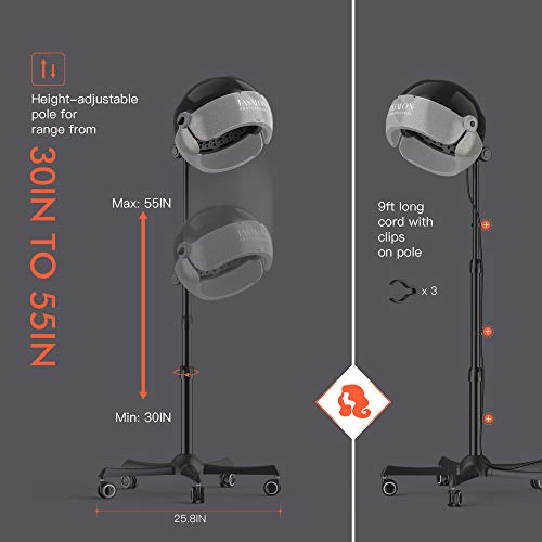 TASALON Ionic Hooded Dryer - 1875W Bonnet Hair Dryer - Sit Under Hair Dryer f...