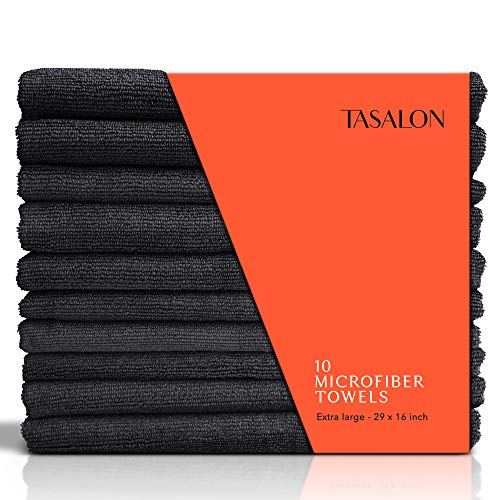 TASALON Microfiber Hair Towel - 10 Pack - Salon Towels - Quick Dry Microfiber...
