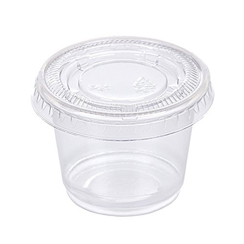 TashiBox 1 oz disposable portion cups with lids, set of 200 - jello shot cups...