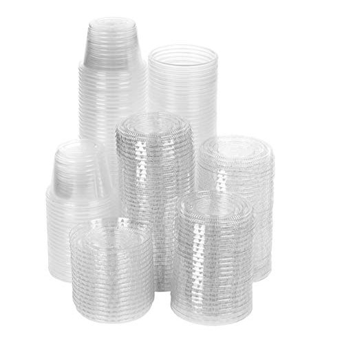 TashiBox 1 oz disposable portion cups with lids, set of 200 - jello shot cups...