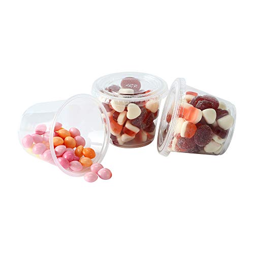 [200Sets-5.5oz] Clear Plastic Disposable Portion Cups with Lids, Souffle Cups...