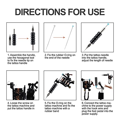 Tattoo Kit Professional Complete 2 Tattoo Machine Gun 54 Color Ink Permanent ...