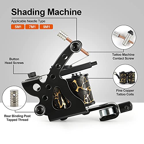 Tattoo Kit Professional Complete Kit Tattoo Machine Gun with 4 Colors Tattoo ...