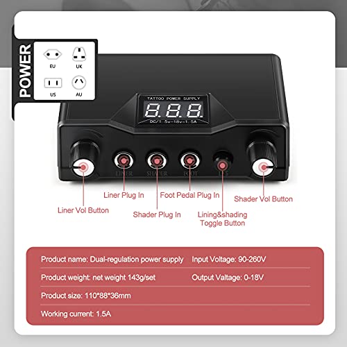 Tattoo Kit Rotary Tattoo Pen Kit with Power Supply Machine Tattoo Ink Disposa...