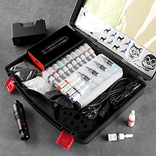Tattoo Kit Rotary Tattoo Pen Kit with Power Supply Machine Tattoo Ink Disposa...