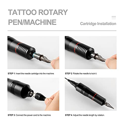 Tattoo Kit Rotary Tattoo Pen Kit with Power Supply Machine Tattoo Ink Disposa...