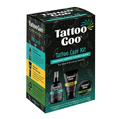 Tattoo Goo Aftercare Kit Includes Antimicrobial Soap, Balm, and Lotion, Tatto...