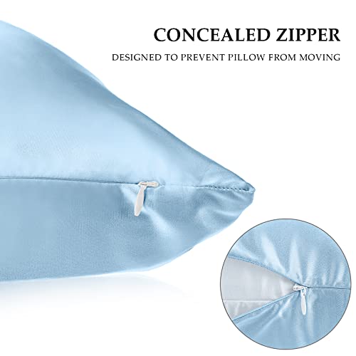 2 Pack Satin Pillowcase with Hidden Zipper, Adjustable Satin Eye Mask for Sle...