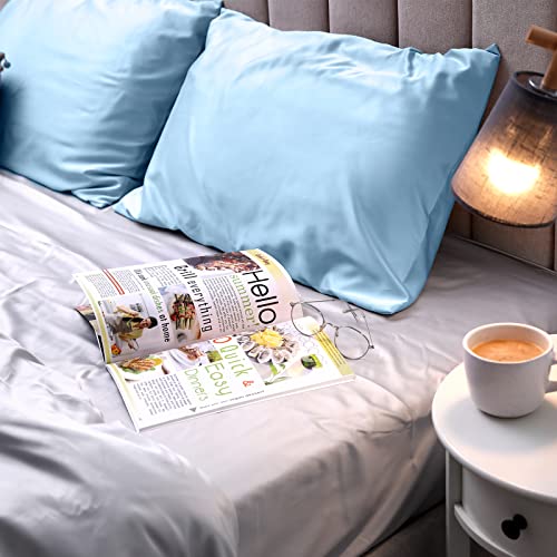 2 Pack Satin Pillowcase with Hidden Zipper, Adjustable Satin Eye Mask for Sle...