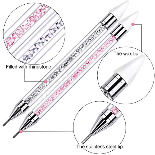 2 Pieces Rhinestone Picker Dotting Pen, Dual-ended Rhinestone Gems Crystals S...