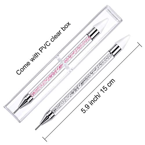 2 Pieces Rhinestone Picker Dotting Pen, Dual-ended Rhinestone Gems Crystals S...