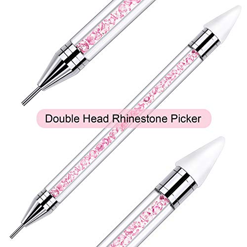 2 Pieces Rhinestone Picker Dotting Pen, Dual-ended Rhinestone Gems Crystals S...